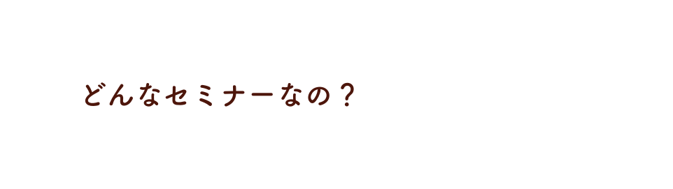 どんなセミナーなの